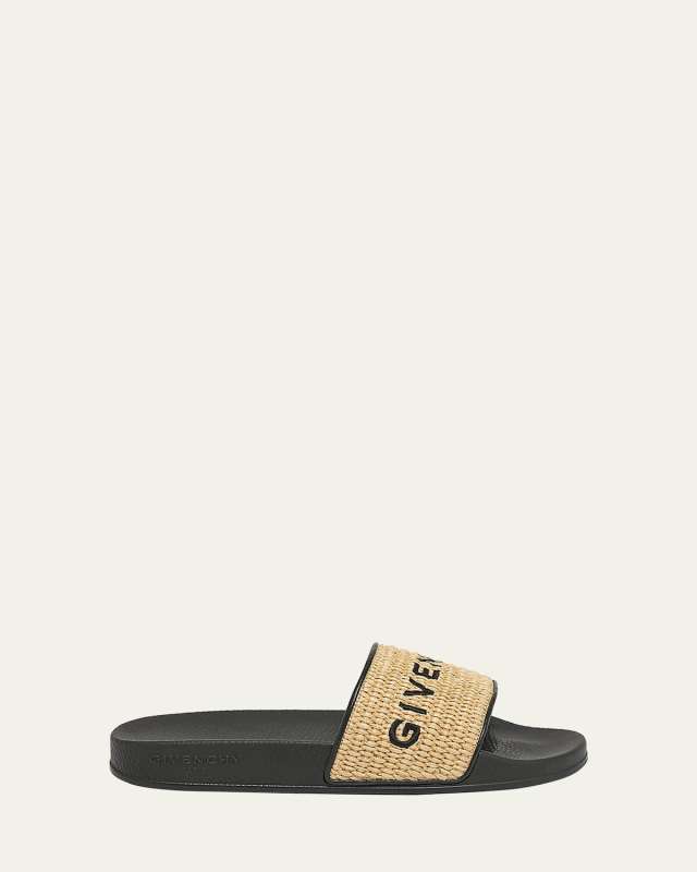 Embroidered Logo Flat Resort Sandals